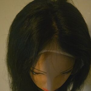 Sleek Black Straight Wig with Center Part